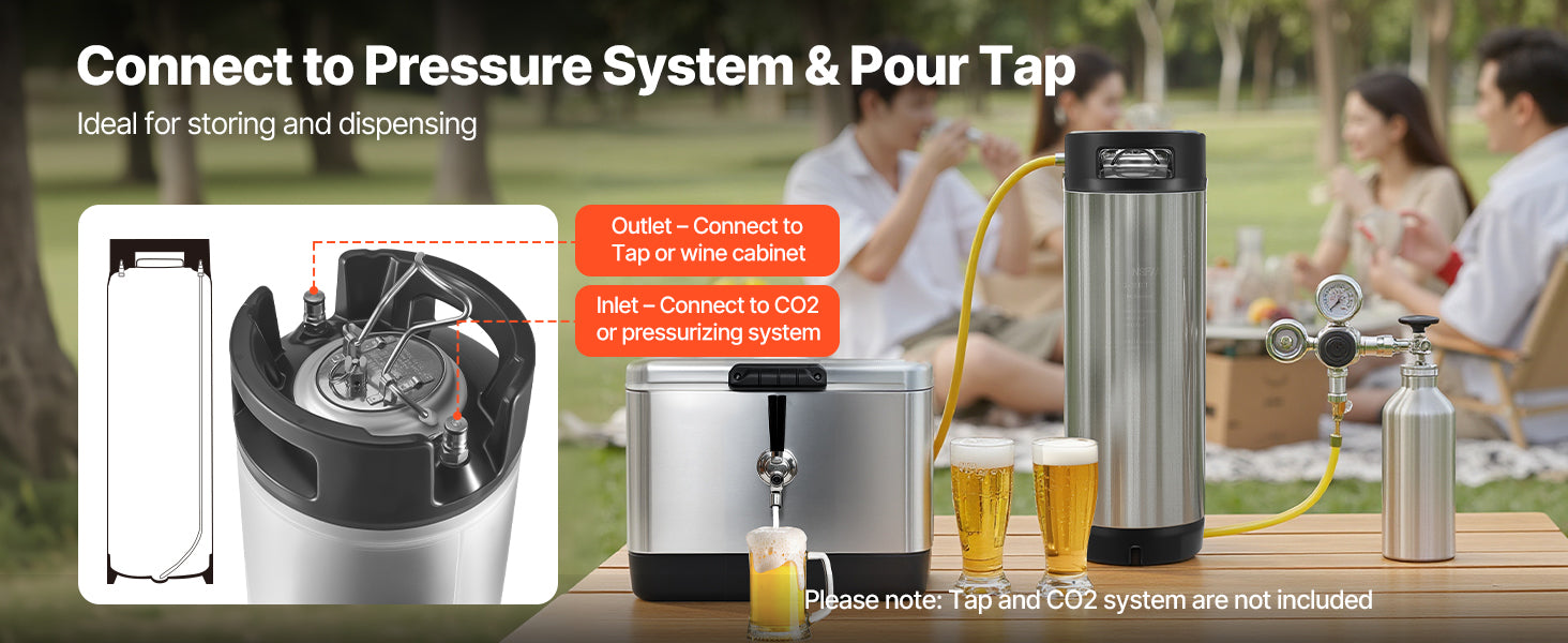 Corny Ball Lock Keg 304 Stainless Steel Cold Brew & Beer Keg