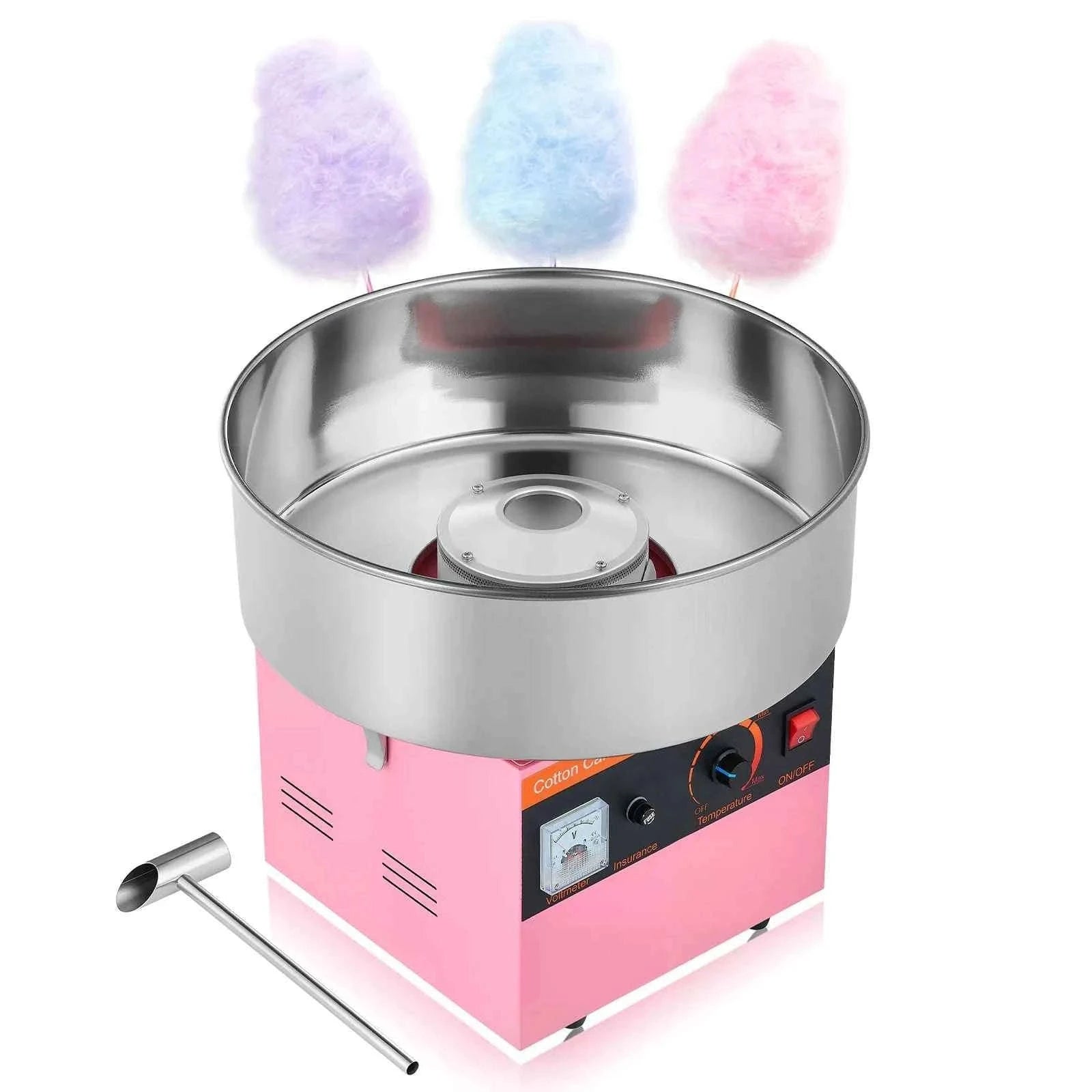 Cotton Candy Machine 1000W Electric Candy Floss Maker with 15 Inch Stainless Steel Bowl-Pink / Germany