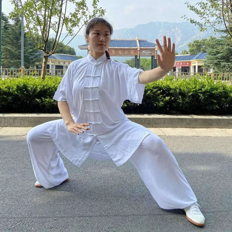 Cotton Tai Chi and Kung Fu Uniform for Kids and Adults-blue / XS(155cm)