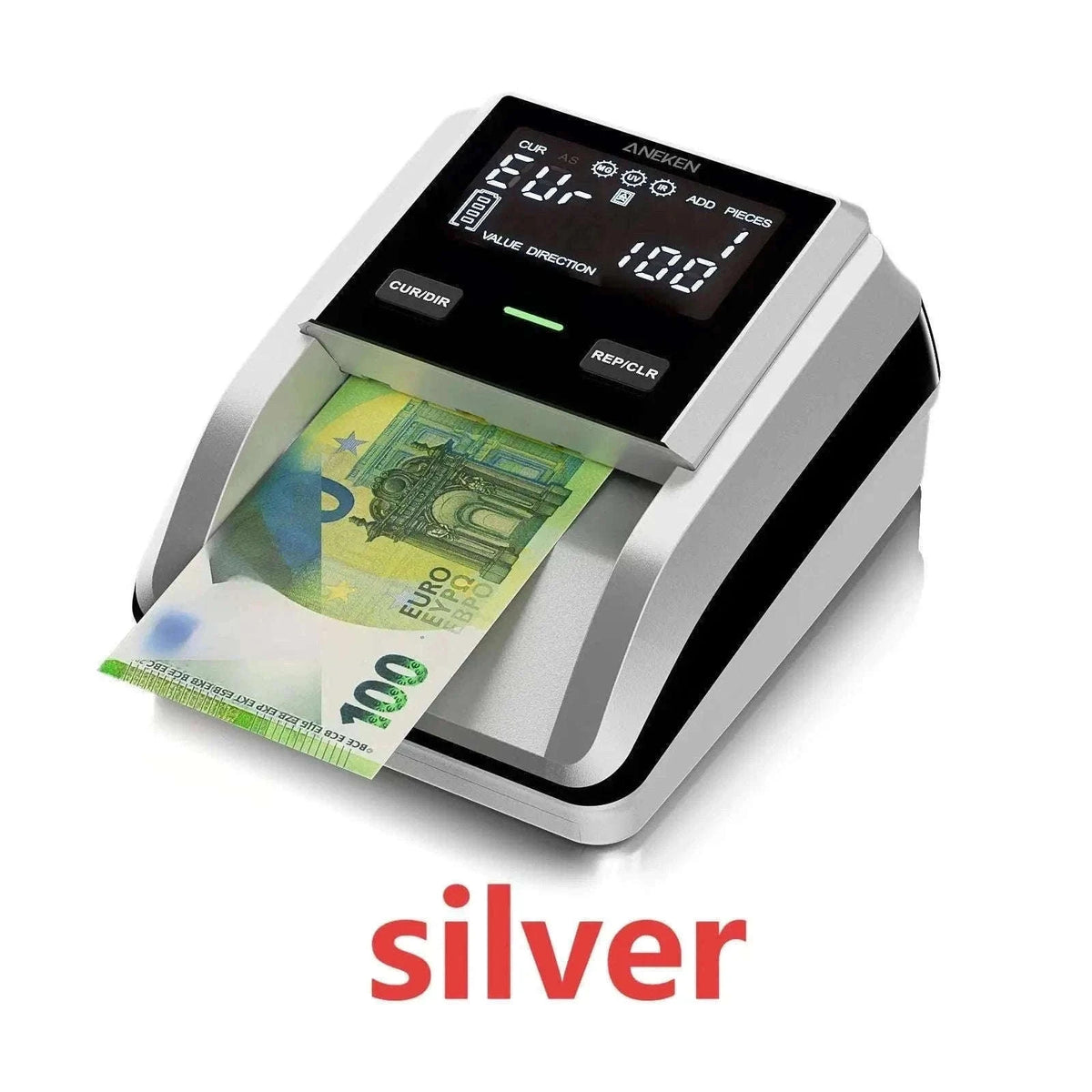 Counterfeit Bill Detector with 2.8 Inch Screen and Total Value Display-dark green