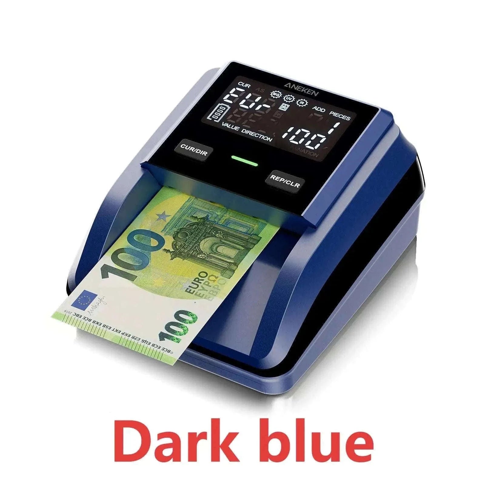 Counterfeit Bill Detector with 2.8 Inch Screen and Total Value Display-dark green
