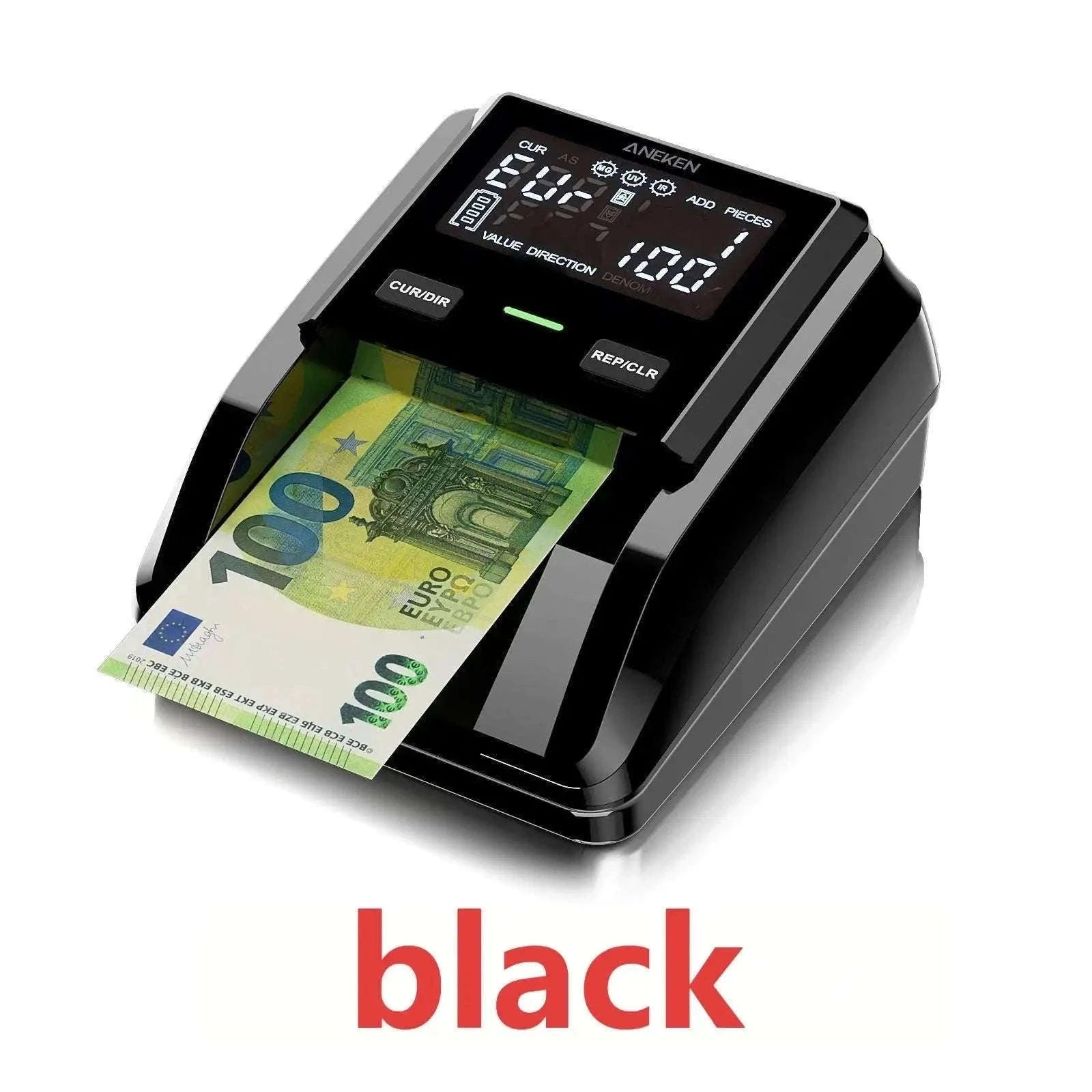 Counterfeit Bill Detector with 2.8 Inch Screen and Total Value Display-dark green