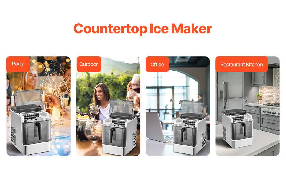 Countertop Ice Maker 50lbs/Day with Self-Cleaning & 2 Sizes-50lbs per 24H / United States