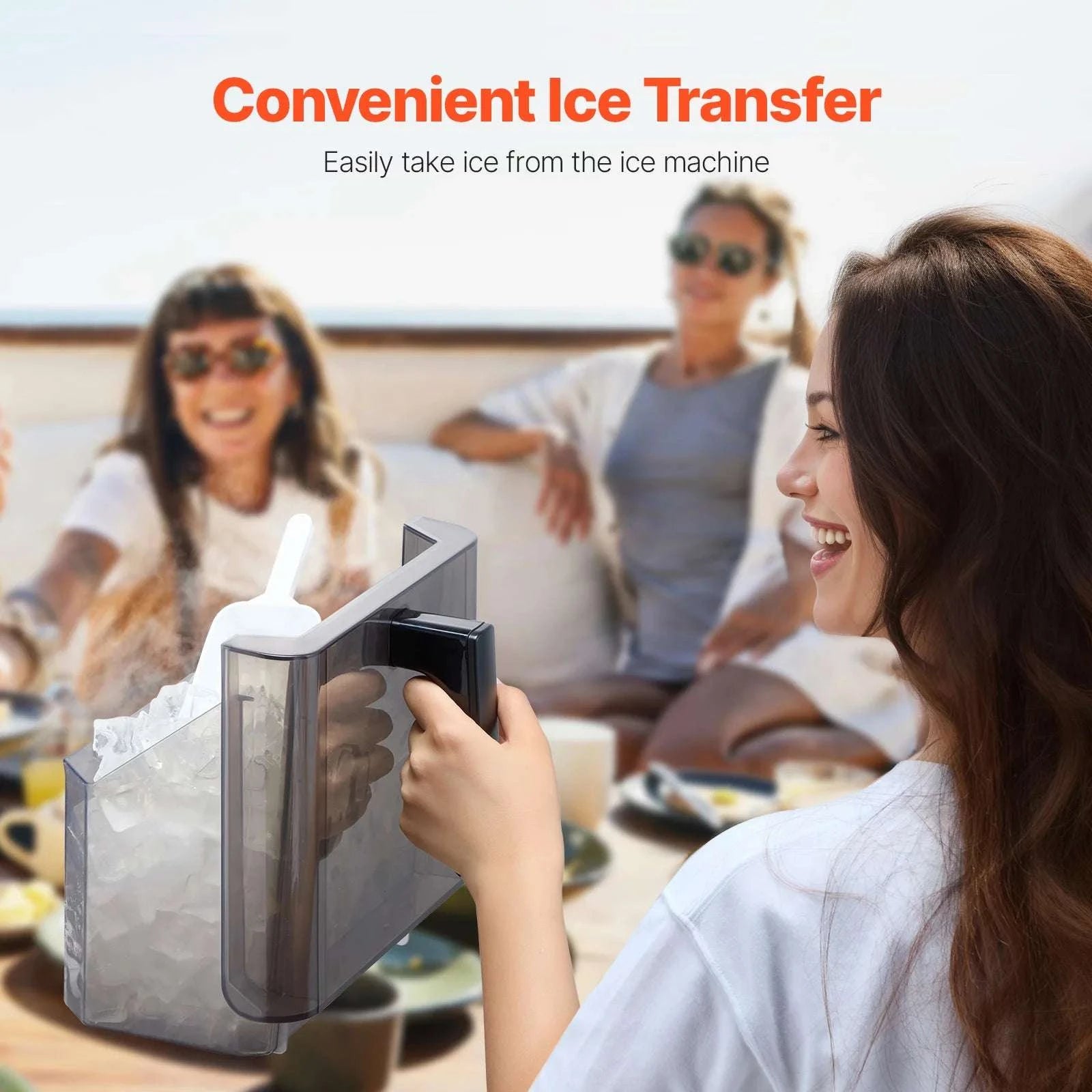 Countertop Ice Maker 50lbs/Day with Self-Cleaning & 2 Sizes-50lbs per 24H / United States