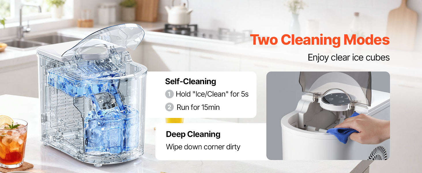 Countertop Ice Maker 7 Cubes Ready in 6 Minutes 26 lbs per Day-26lbs / United States