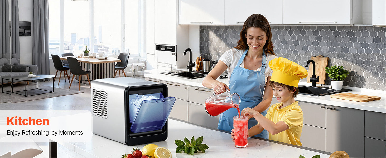 Countertop Nugget Ice Maker 33–44 lbs/Day with Self-Cleaning