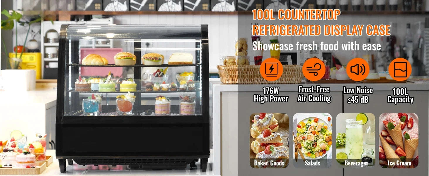 Countertop Refrigerated Display Case with LED Lighting and Turbo Cooling-type2 / United States