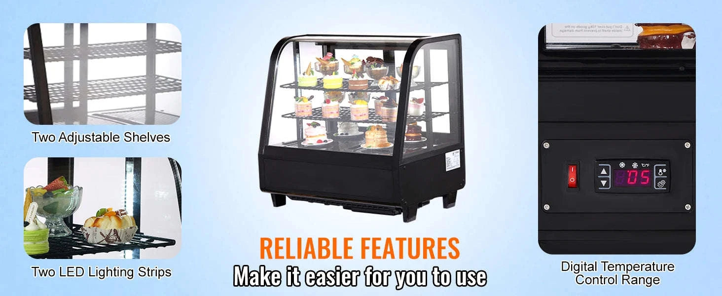 Countertop Refrigerated Display Case with LED Lighting and Turbo Cooling-type2 / United States