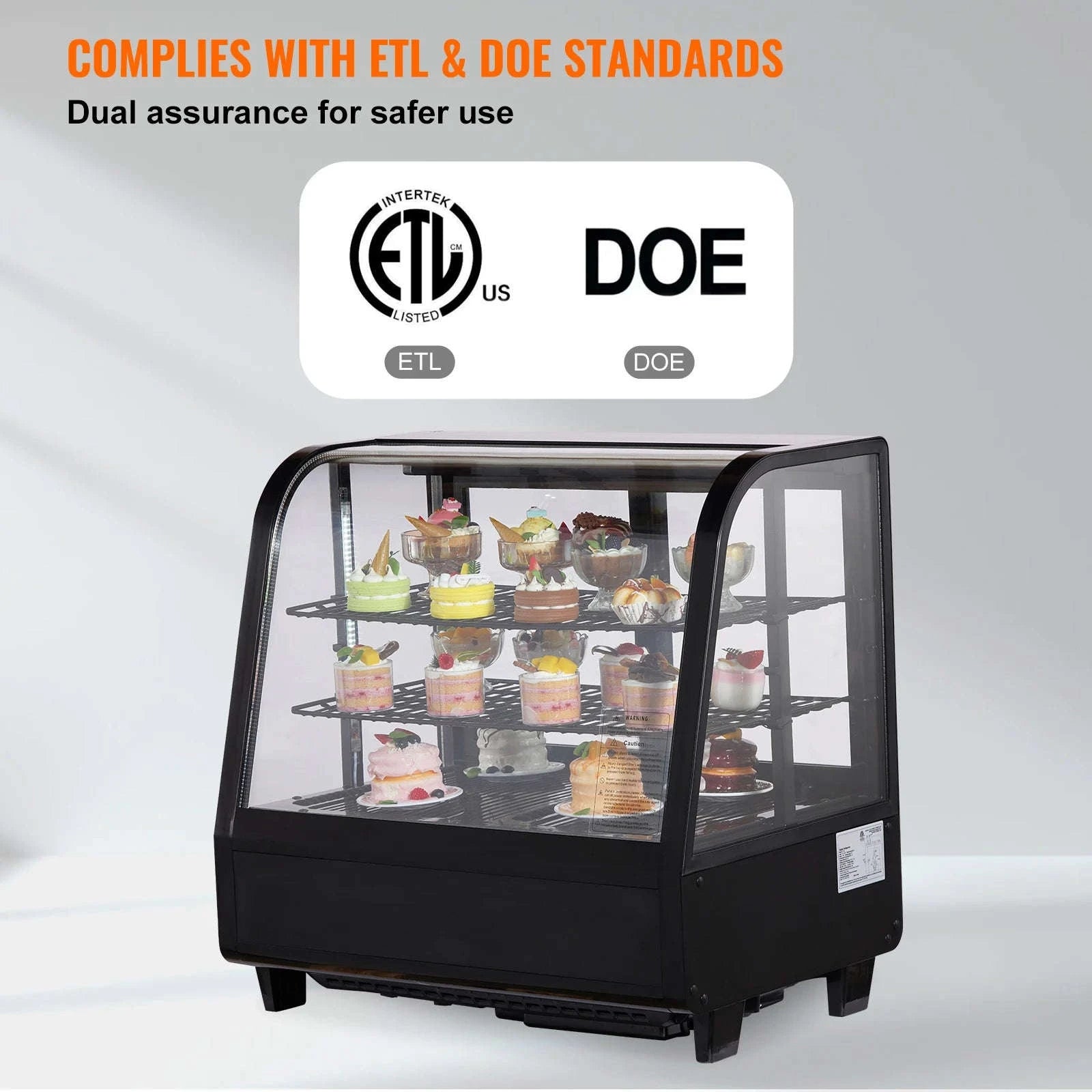 Countertop Refrigerated Display Case with LED Lighting and Turbo Cooling-type2 / United States