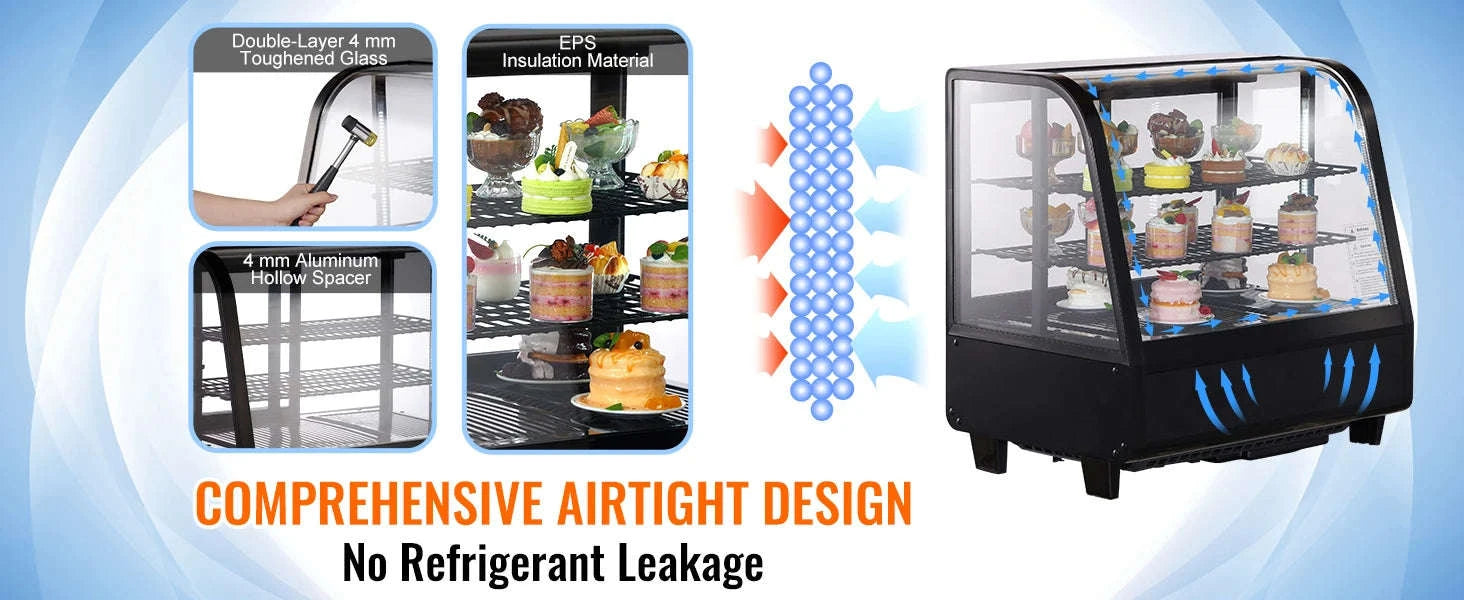 Countertop Refrigerated Display Case with LED Lighting and Turbo Cooling-type2 / United States