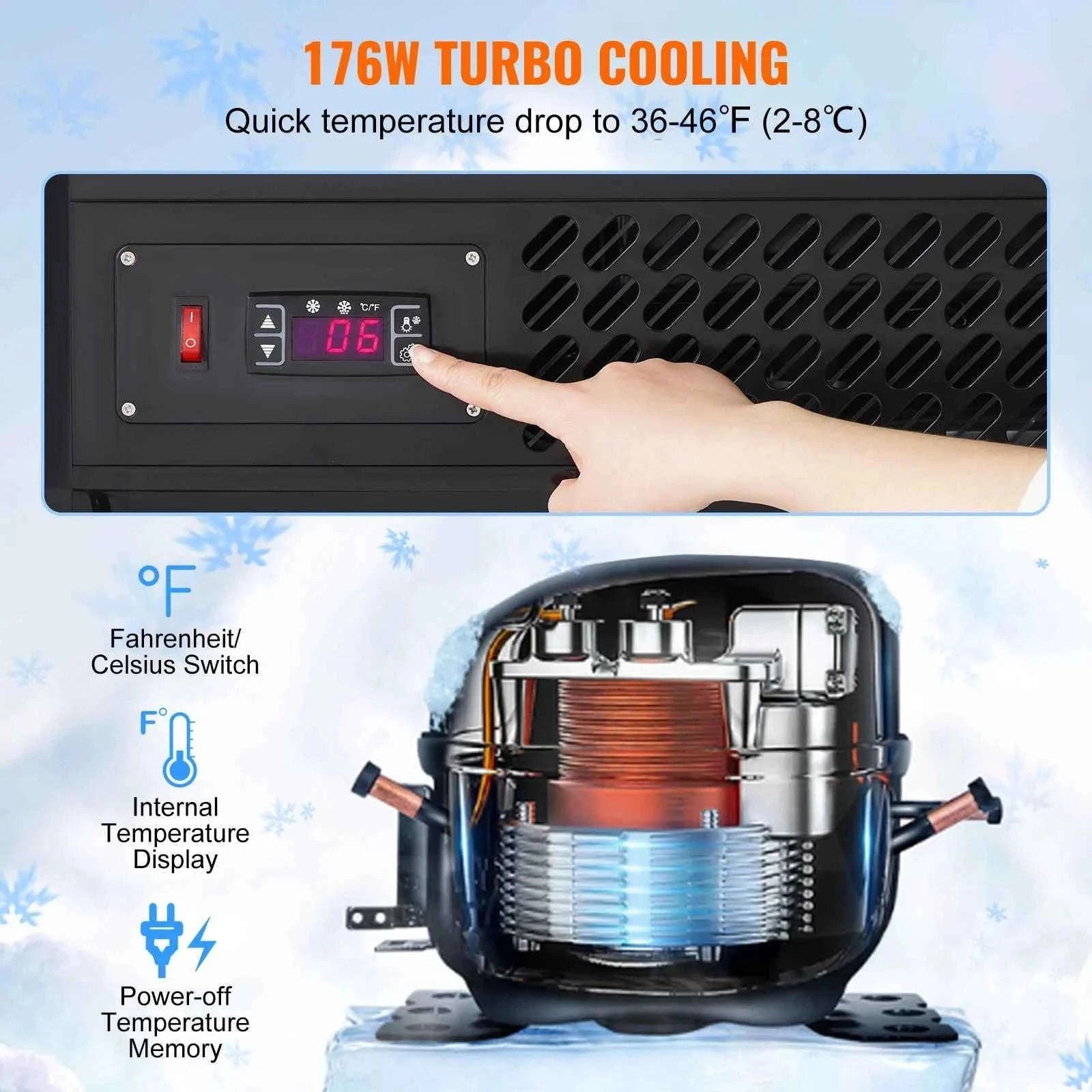 Countertop Refrigerated Display Case with LED Lighting and Turbo Cooling-type2 / United States