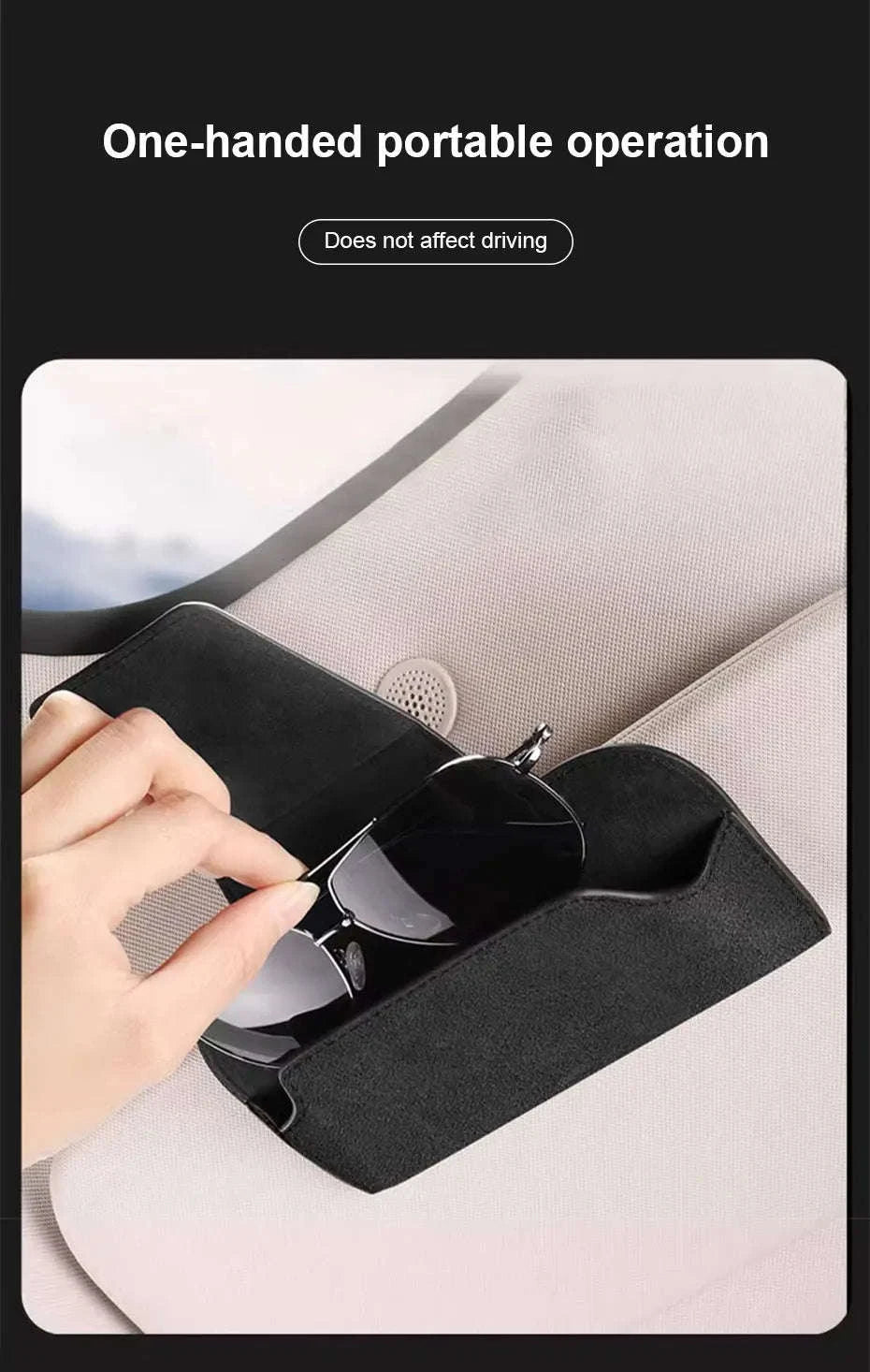 Cowhide Sun Visor Glasses Holder-Cowhide gray