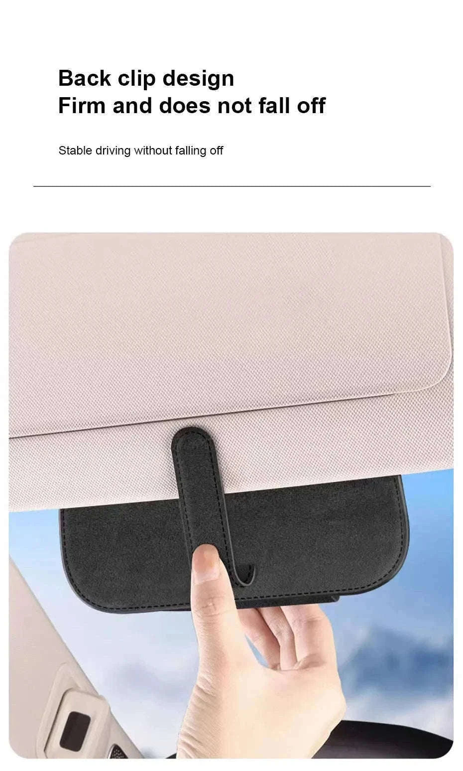 Cowhide Sun Visor Glasses Holder-Cowhide gray
