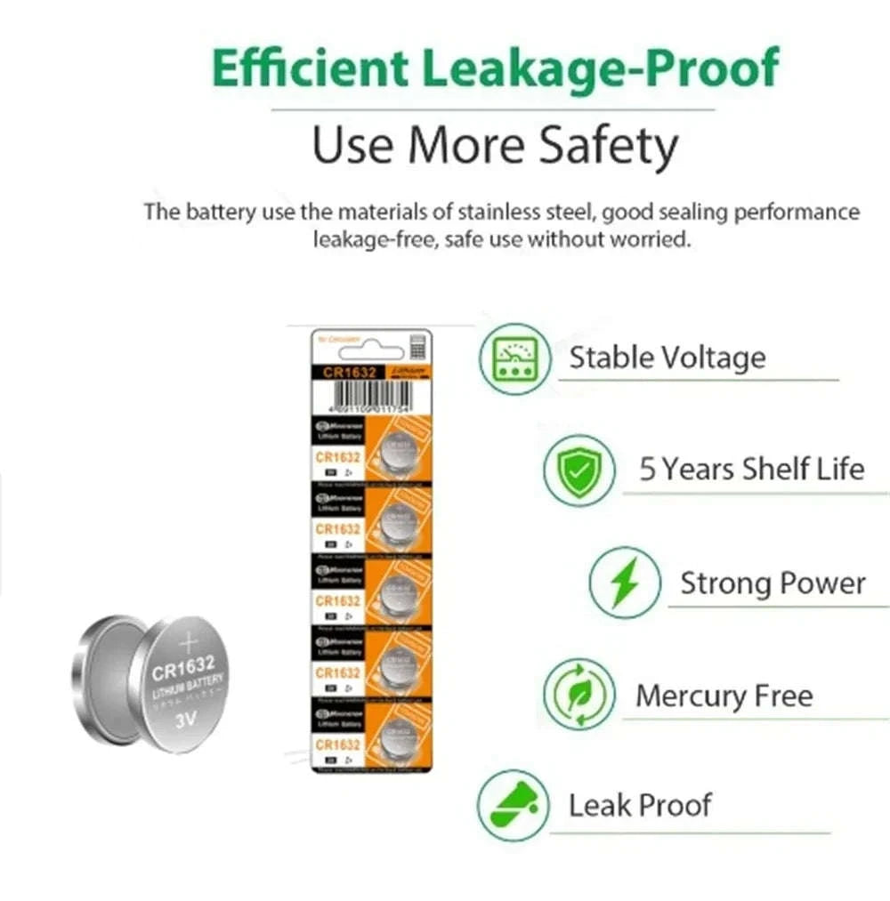 CR1632 3V Lithium Coin Battery for Watches, Remotes & Devices-80PCS CR1632 (GF) KN / United States