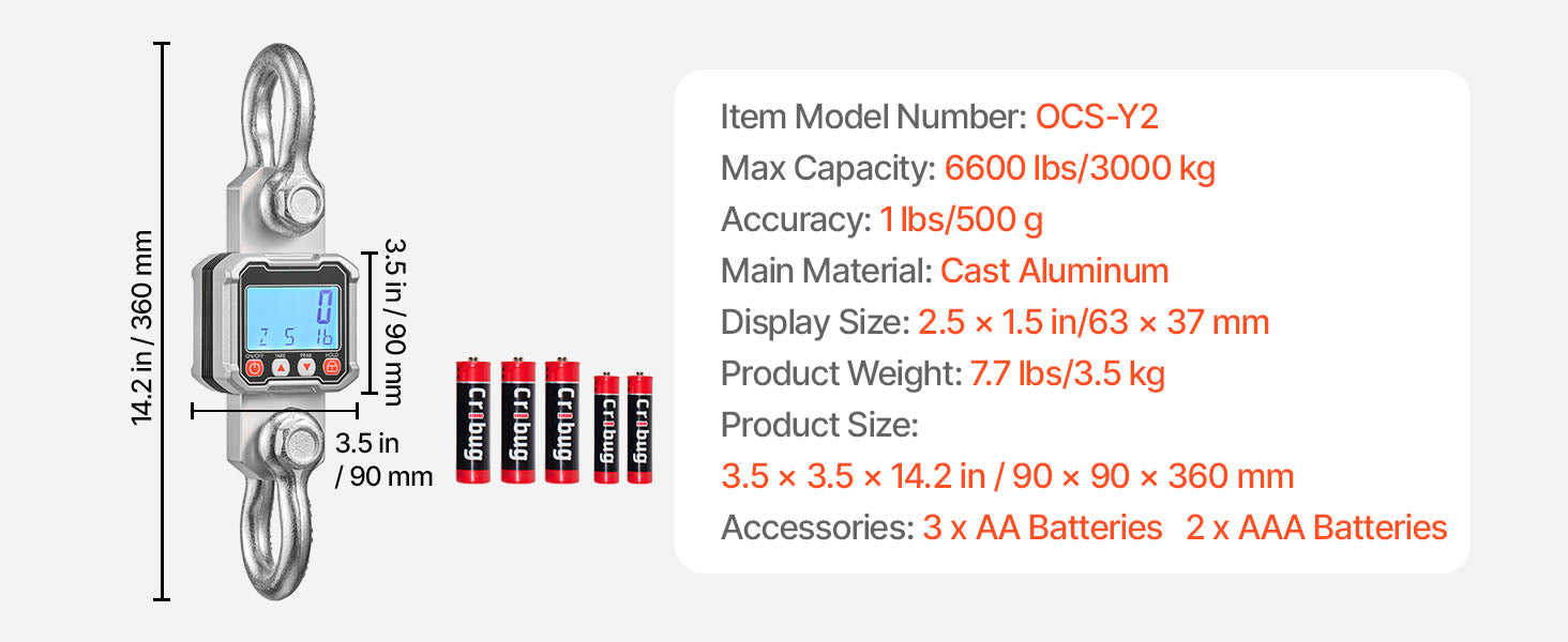Digitálna žeriavová váha 3000kg/10000kg s LCD a diaľkovým ovládaním