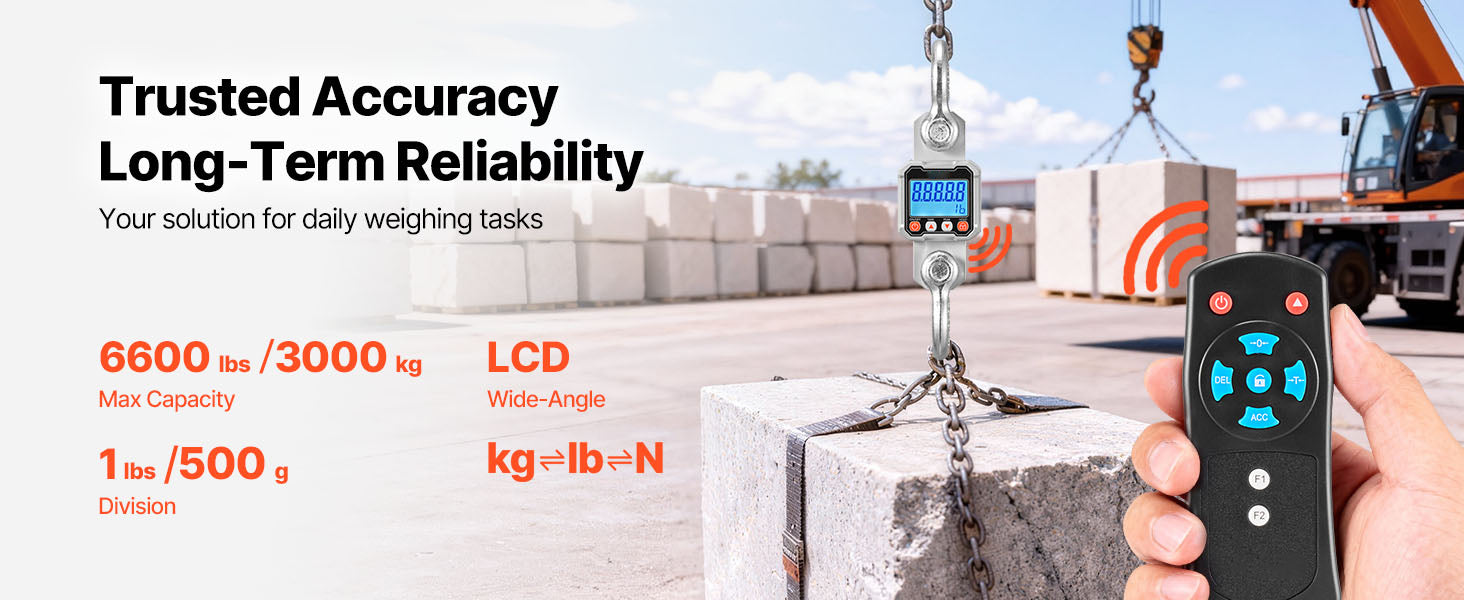 Digitálna žeriavová váha 3000kg/10000kg s LCD a diaľkovým ovládaním