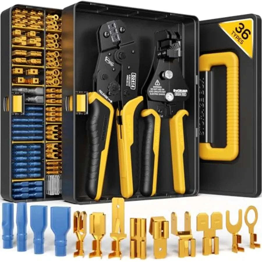 Crimping Tool Kit with 36-Type Open Spade Terminals Set-United States