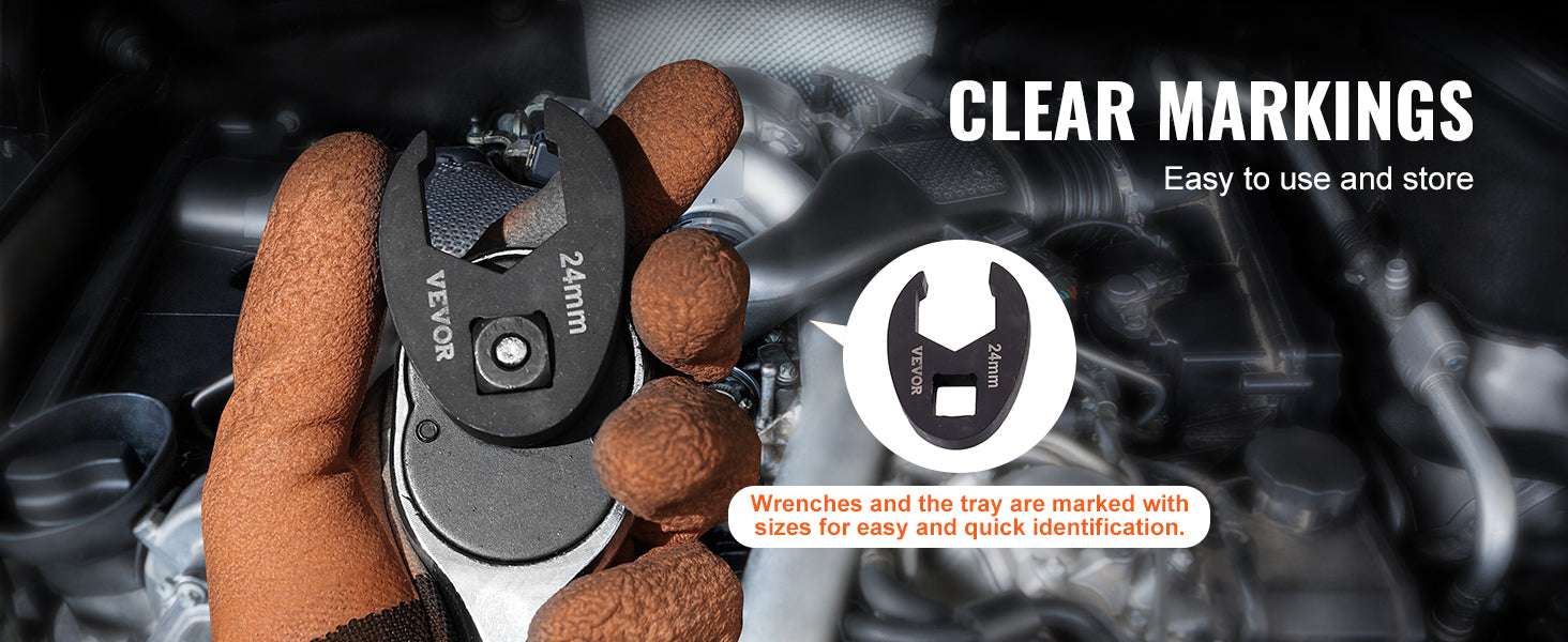 Crowfoot Wrench Set 3/8" & 1/2" Drive CR-MO Steel Tool Kit-XMNJ0014PCs-B 5.04 / GERMANY