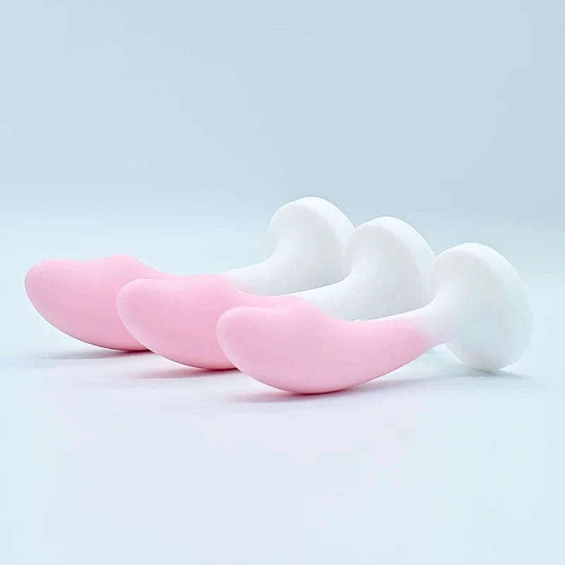 Crystal Base Silicone Anal Plug for Comfortable Exploration-Purple White / M-2.6cm