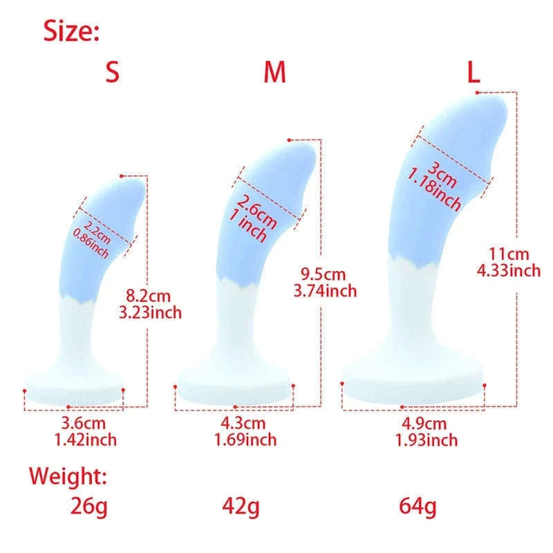Crystal Base Silicone Anal Plug for Comfortable Exploration-Purple White / M-2.6cm