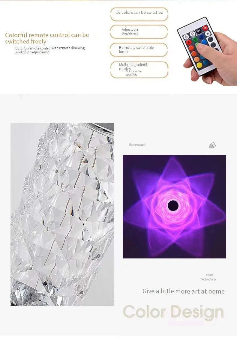 Crystal Diamond Table Lamp Rechargeable Acrylic Ambiance Light-Large-3 colors