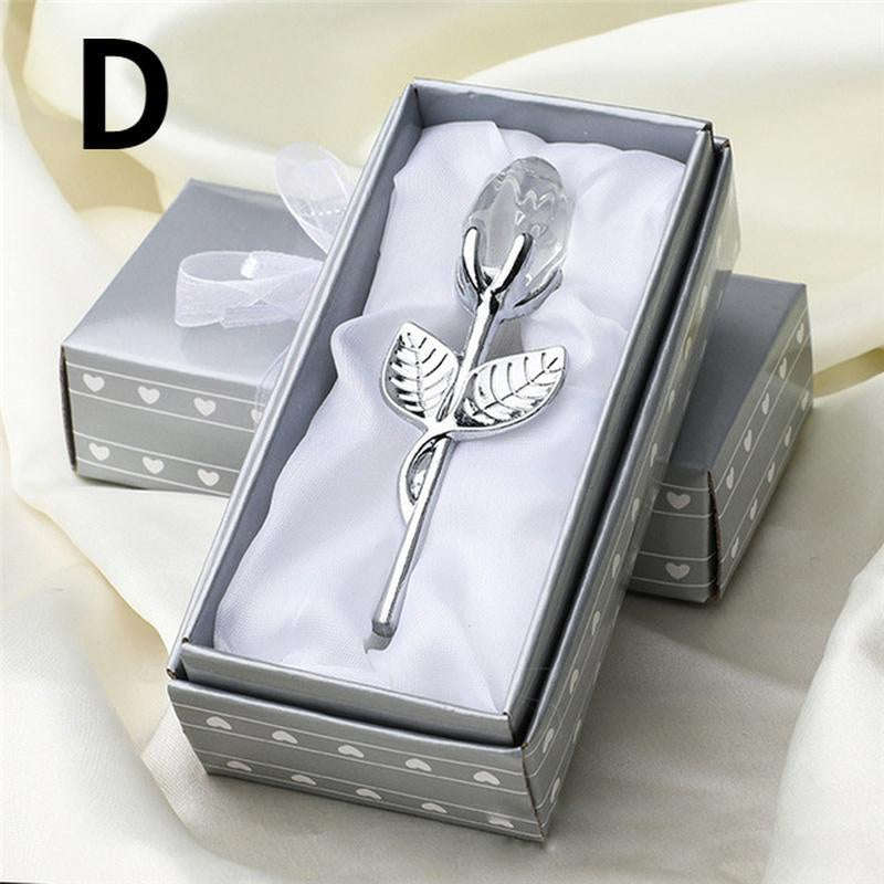 Crystal Rose Flower Figurine Gift Decoration-F