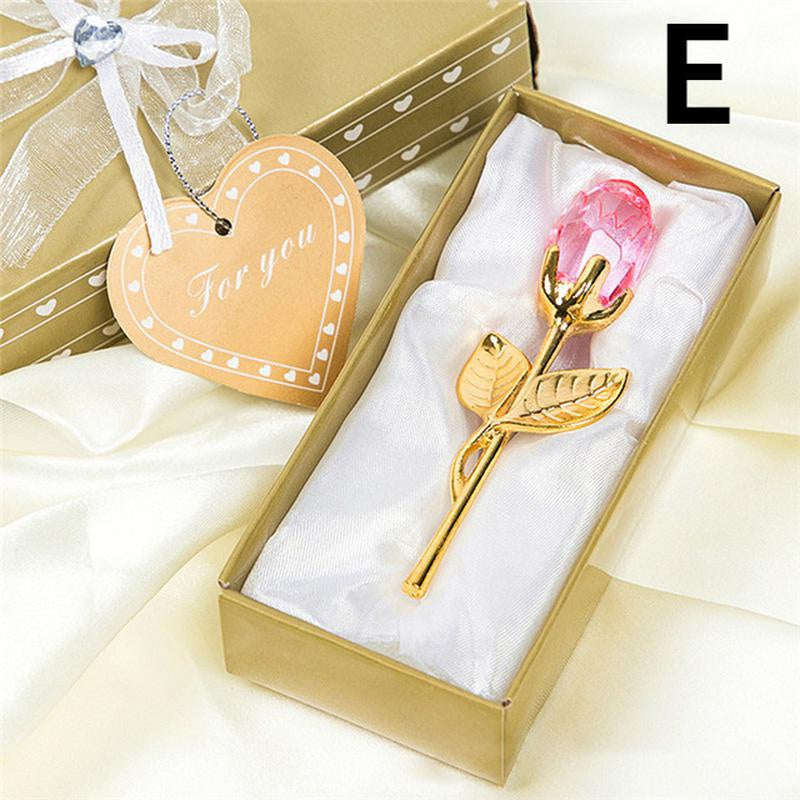 Crystal Rose Flower Figurine Gift Decoration-F