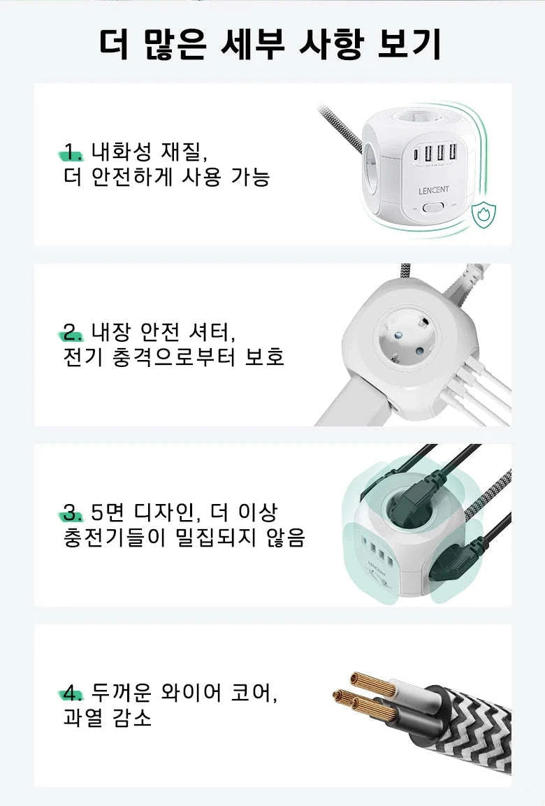 Cube Power Strip-3M 3U1C / EU Plug