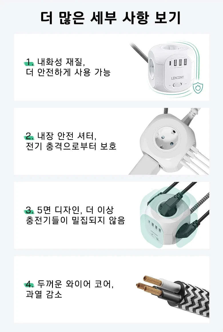 Cube Power Strip-3M 3U1C / EU Plug