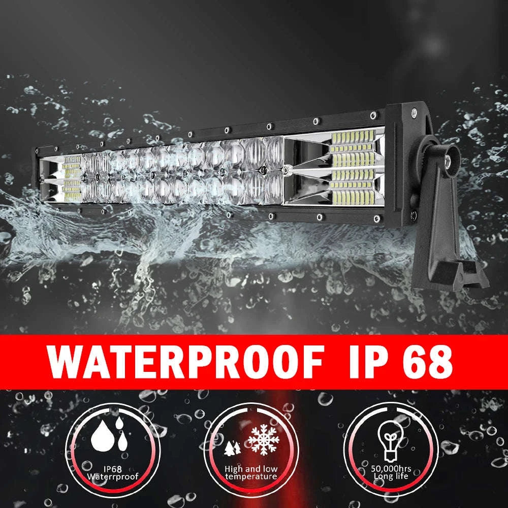Curved Dual Row LED Light Bar Combo 420W-1020W 12V-24V-42Straight with Wire / france