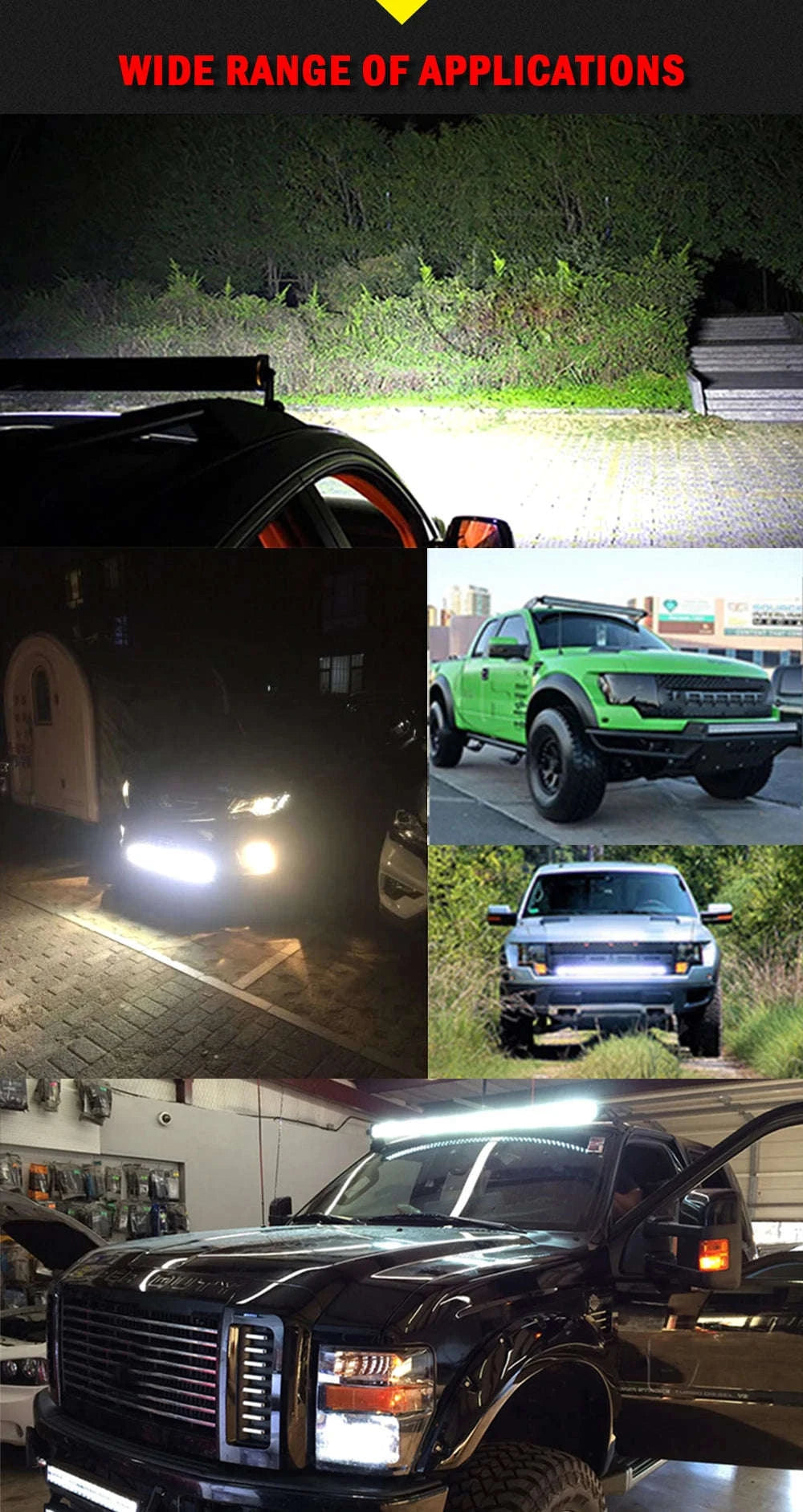 Curved Dual Row LED Light Bar Combo 420W-1020W 12V-24V-42Straight with Wire / france