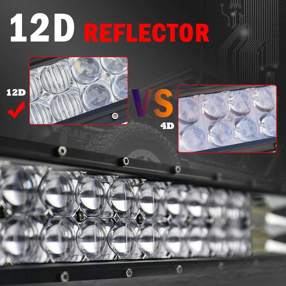 Curved Dual Row LED Light Bar Combo 420W-1020W 12V-24V-42Straight with Wire / france