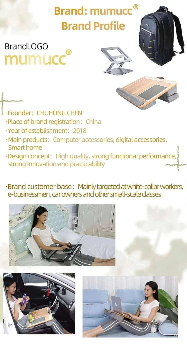 Cushioned Laptop Lap Desk with Wood Surface & Built-In Mouse Pad-LV-32 grey
