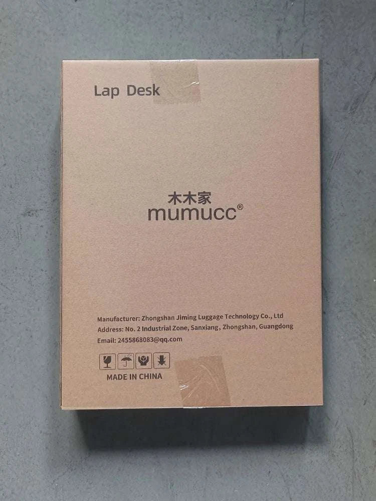Cushioned Laptop Lap Desk with Wood Surface & Built-In Mouse Pad-LV-32 grey