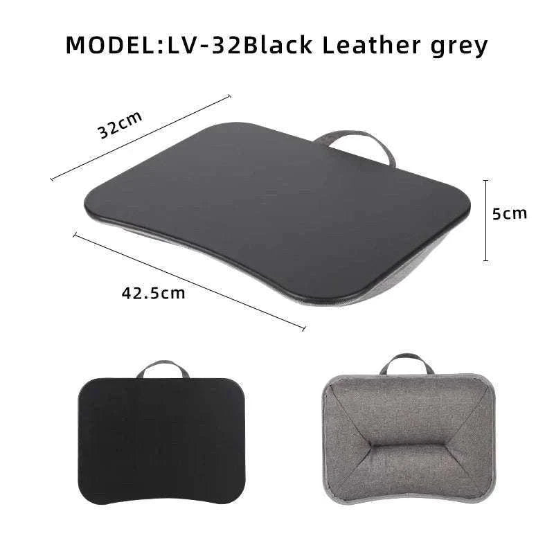 Cushioned Laptop Lap Desk with Wood Surface & Built-In Mouse Pad-LV-32 grey