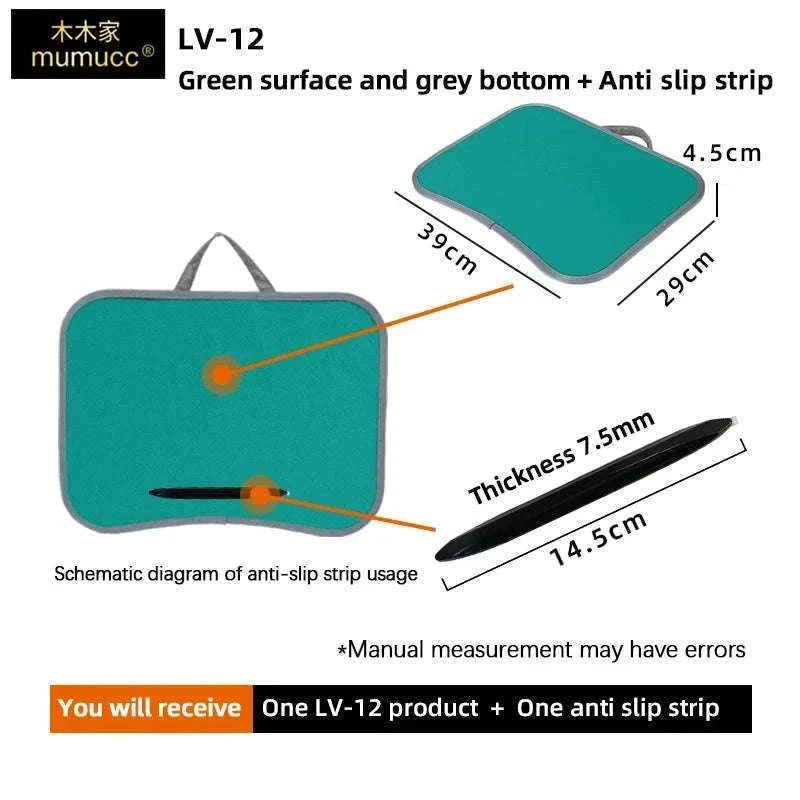 Cushioned Laptop Lap Desk with Wood Surface & Built-In Mouse Pad-LV-32 grey