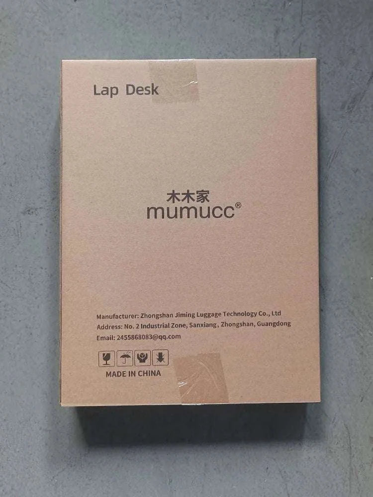Cushioned Laptop Lap Desk with Wood Surface & Built-In Mouse Pad-LV-32 grey