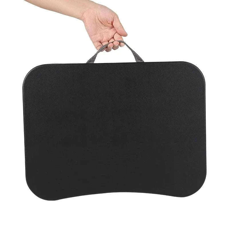 Cushioned Laptop Lap Desk with Wood Surface & Built-In Mouse Pad-LV-32 grey