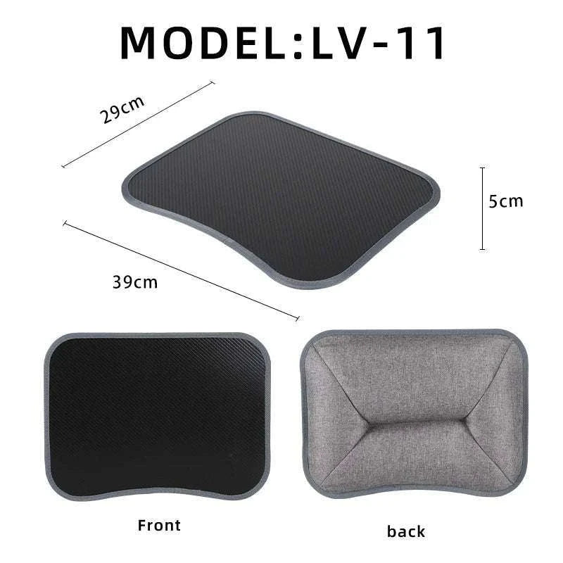 Cushioned Laptop Lap Desk with Wood Surface & Built-In Mouse Pad-LV-32 grey