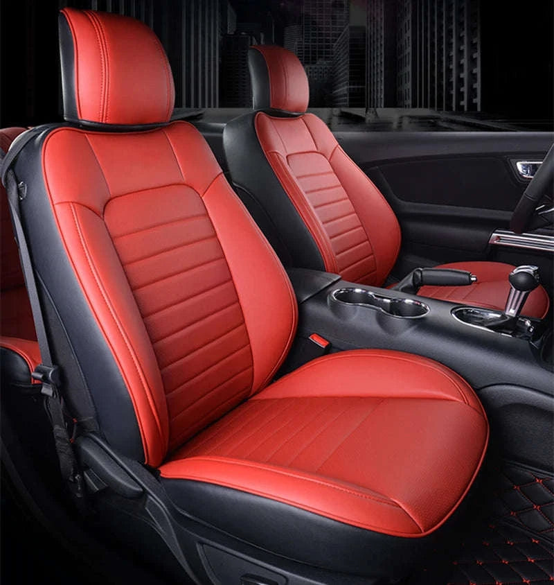 Custom Fit Mustang Car Seat Covers Full Set-black 1 / Nappa leather / four seasons|2012-2014 Coupe|Front ad rear 4seats
