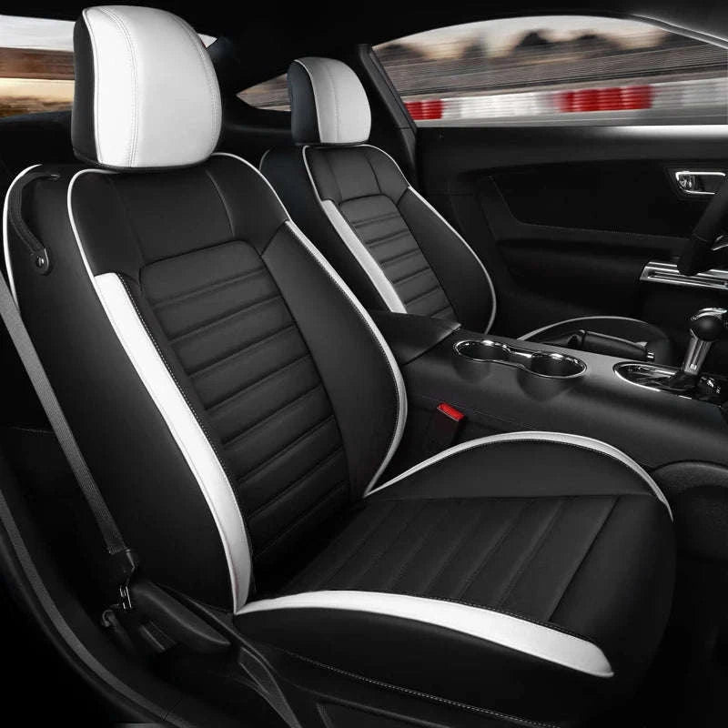 Custom Fit Mustang Car Seat Covers Full Set-black 1 / Nappa leather / four seasons|2012-2014 Coupe|Front ad rear 4seats