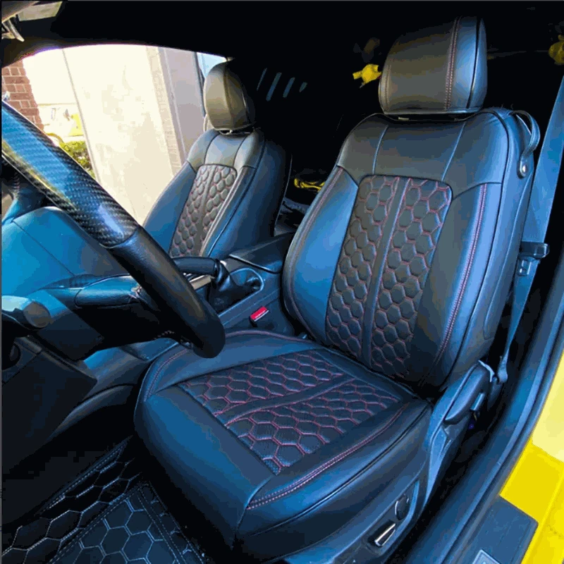 Custom Fit Mustang Car Seat Covers Full Set-black 1 / Nappa leather / four seasons|2012-2014 Coupe|Front ad rear 4seats