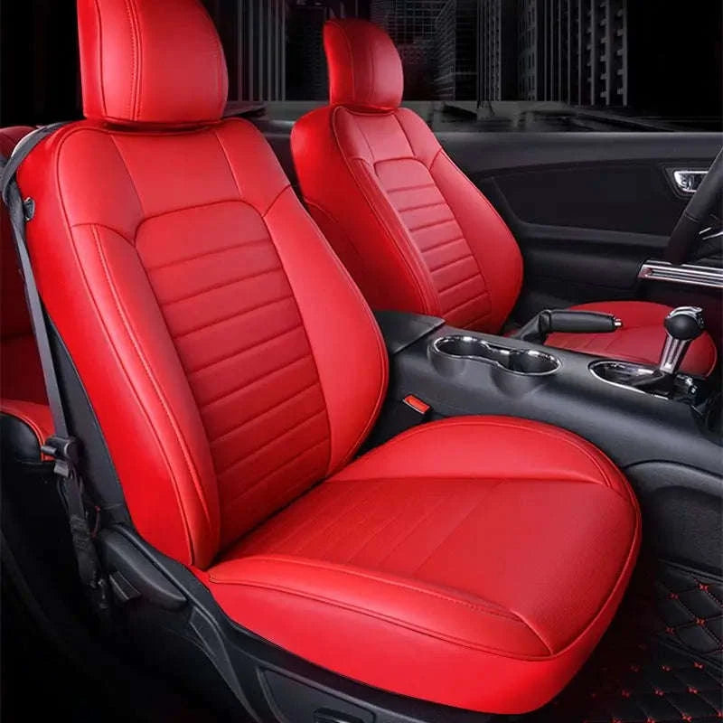 Custom Fit Mustang Car Seat Covers Full Set-black 1 / Nappa leather / four seasons|2012-2014 Coupe|Front ad rear 4seats