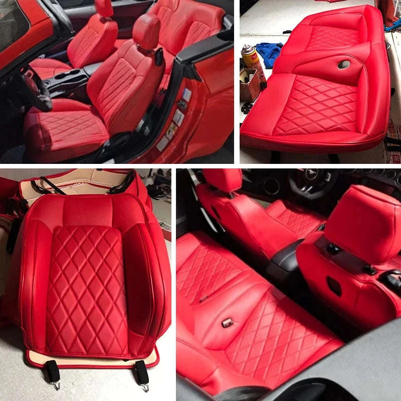 Custom Fit Mustang Car Seat Covers Full Set-black 1 / Nappa leather / four seasons|2012-2014 Coupe|Front ad rear 4seats