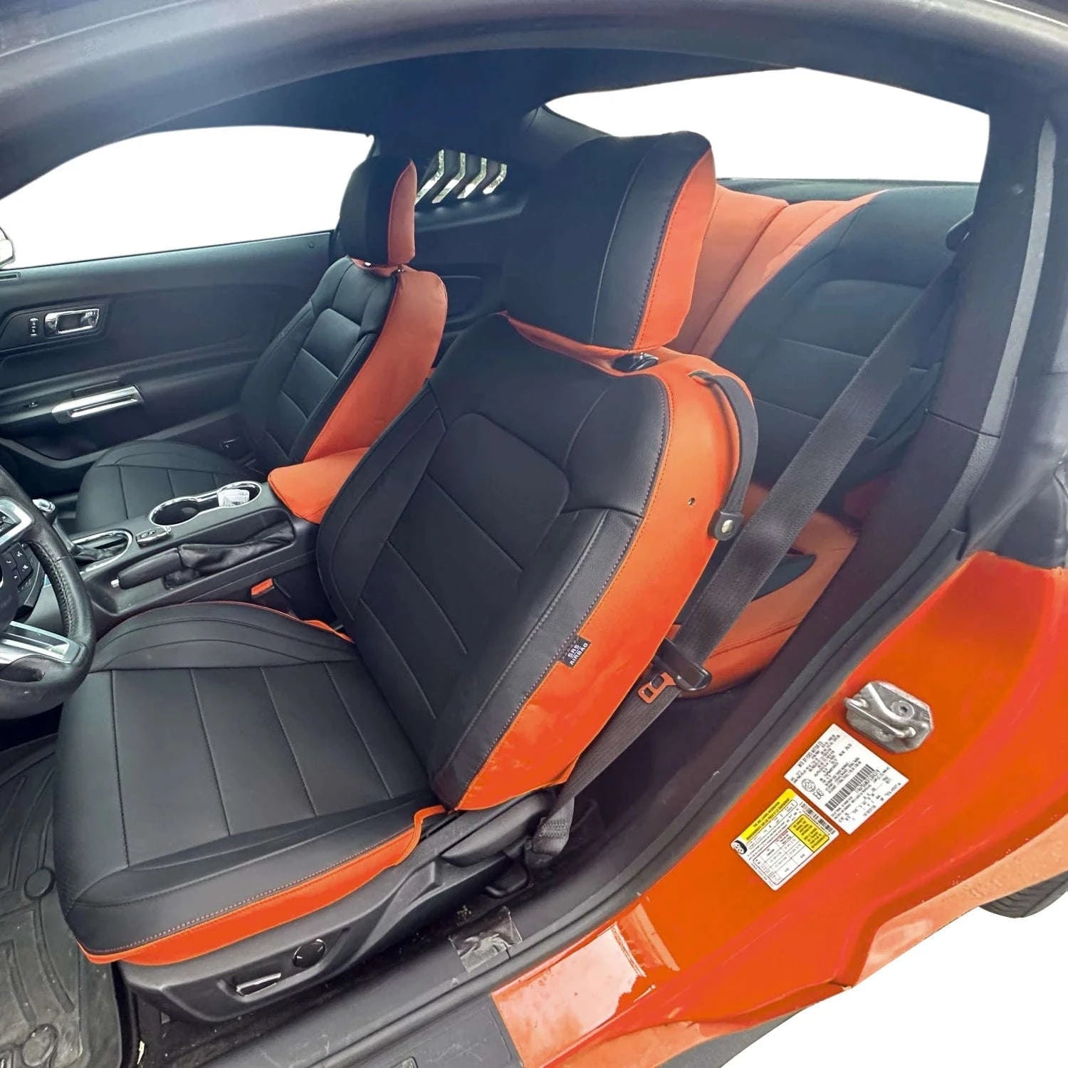 Custom Fit Mustang Car Seat Covers Full Set-black 1 / Nappa leather / four seasons|2012-2014 Coupe|Front ad rear 4seats