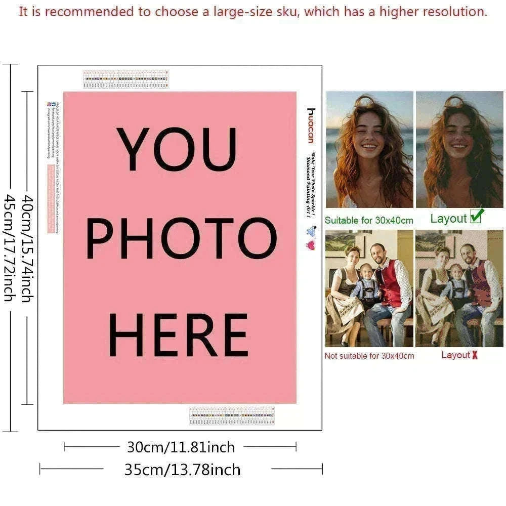 Custom Photo Diamond Painting Kit for Personalized Wall Art-Full Round / 50x80cm