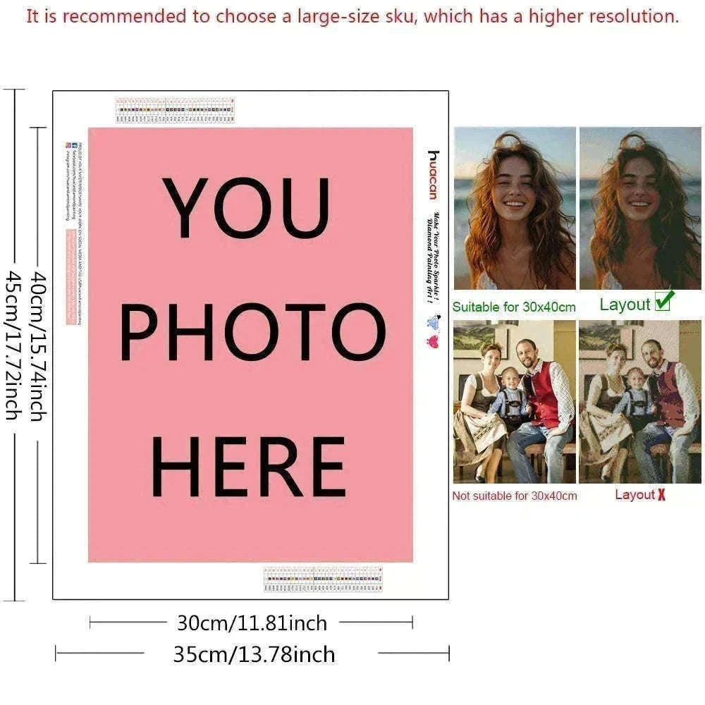 Custom Photo Diamond Painting Kit for Personalized Wall Art-Full Round / 50x80cm