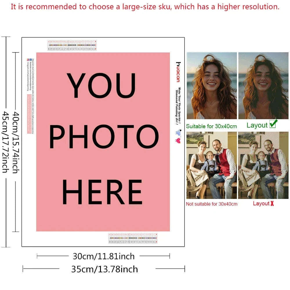 Custom Photo Diamond Painting Kit for Personalized Wall Art-Full Round / 50x80cm