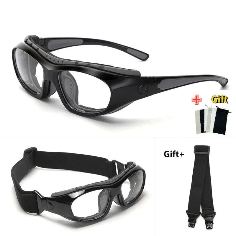 Customizable Basketball Sports Goggles for Active Play-Gray / myopia -400