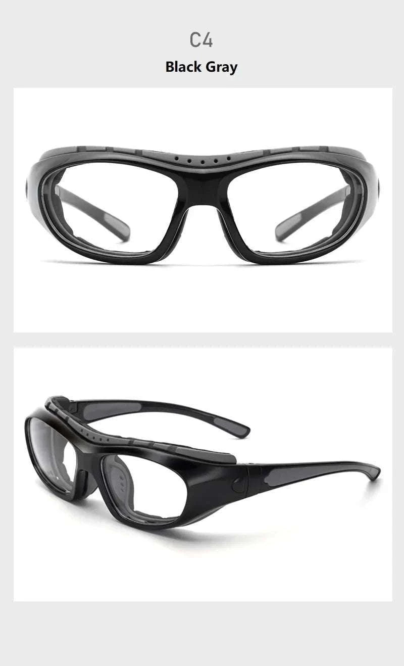 Customizable Basketball Sports Goggles for Active Play-Gray / myopia -400